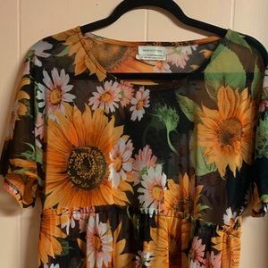 UO Mesh Sunflower Dress Size Small